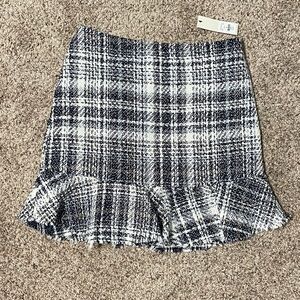 Francesca's Collections Navy Tweed Skirt